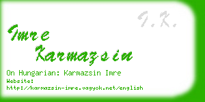 imre karmazsin business card
